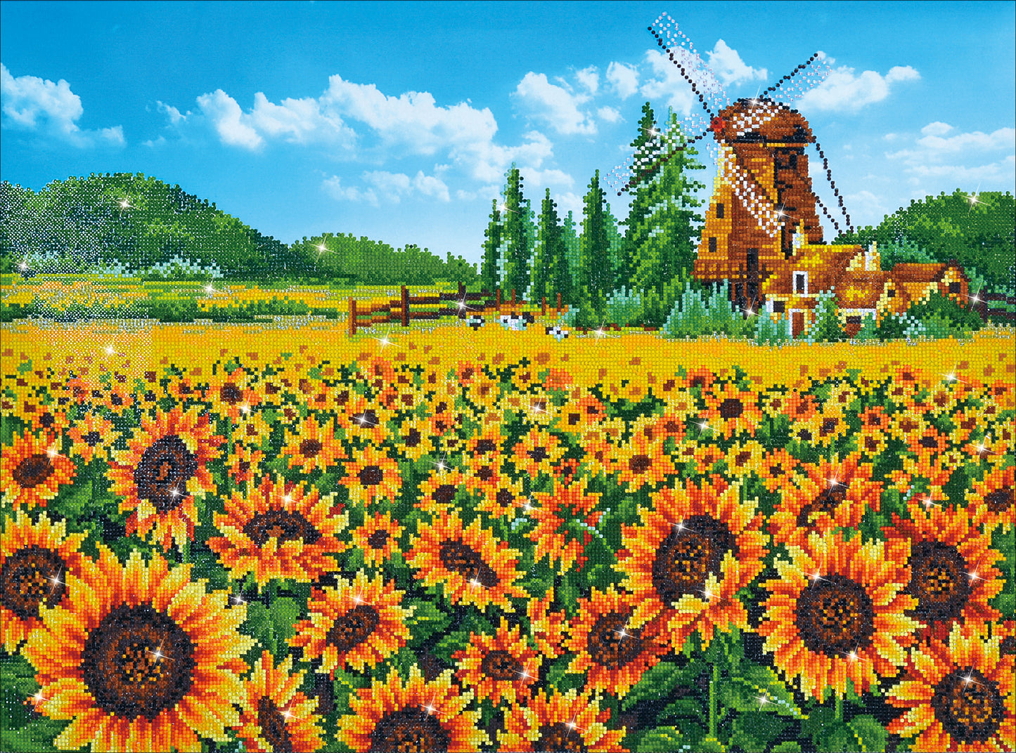Diamond Dotz Diamond Embroidery Facet Art Kit 33.5"X25.5"-Sunflower Windmill