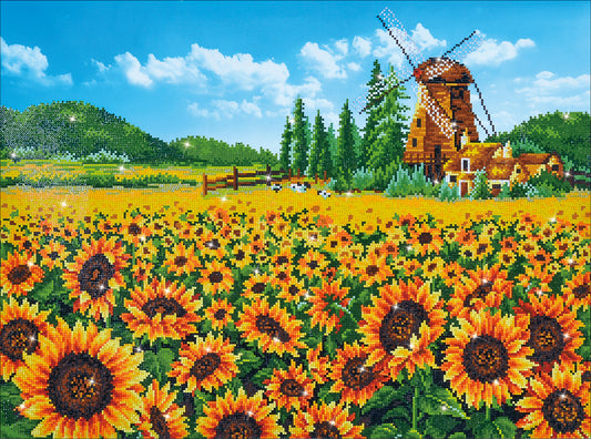 Diamond Dotz Diamond Embroidery Facet Art Kit 33.5"X25.5"-Sunflower Windmill