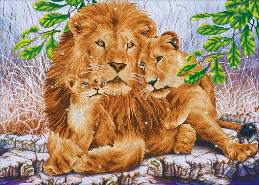 Diamond Dotz Diamond Emrboidery Facet Art Kit 33.5"X24.8"-Lion Family