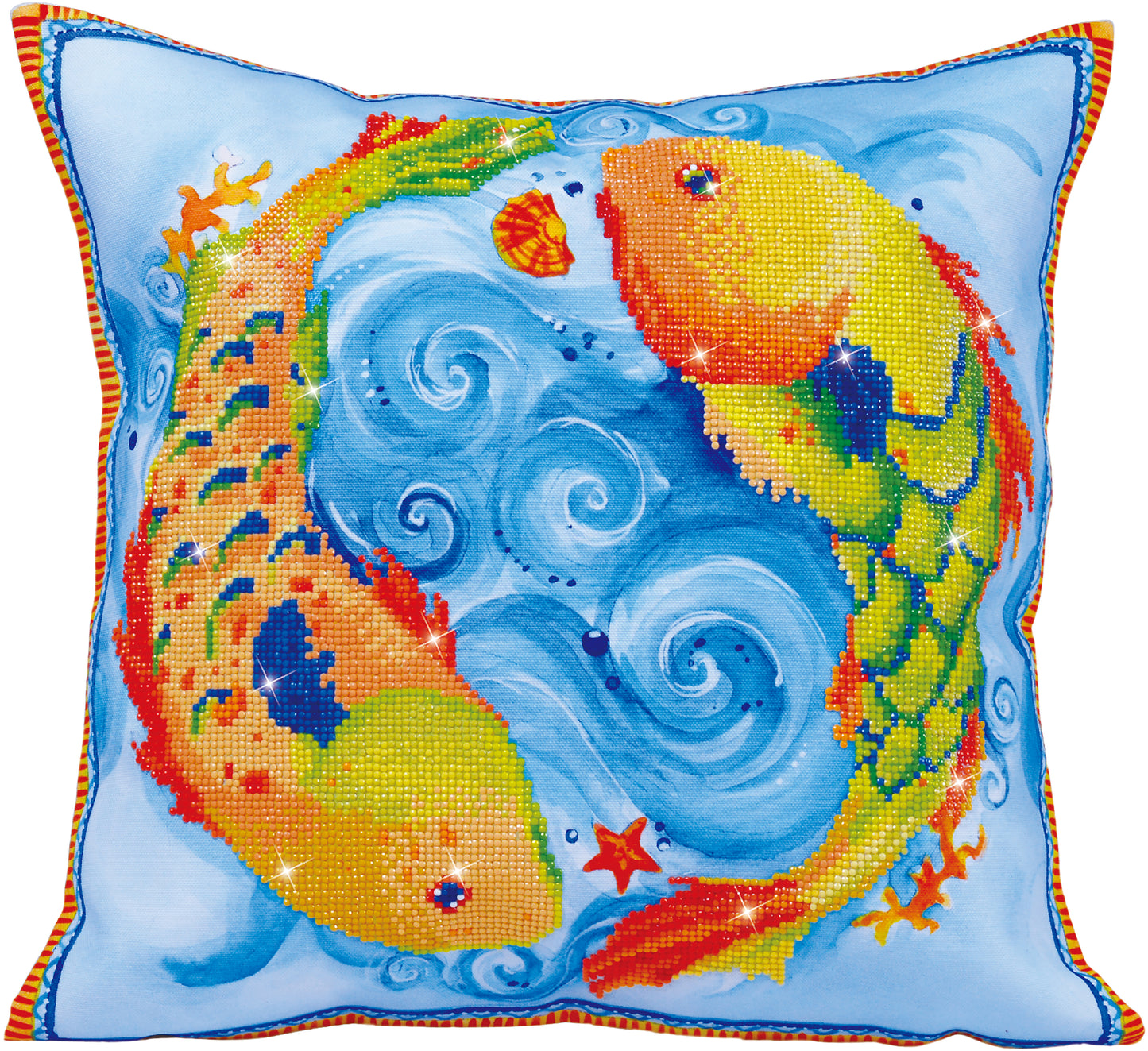 Diamond Dotz Diamond Embroidery Pillow Facet Art Kit-Dancing Fish (17.5"X17.5")