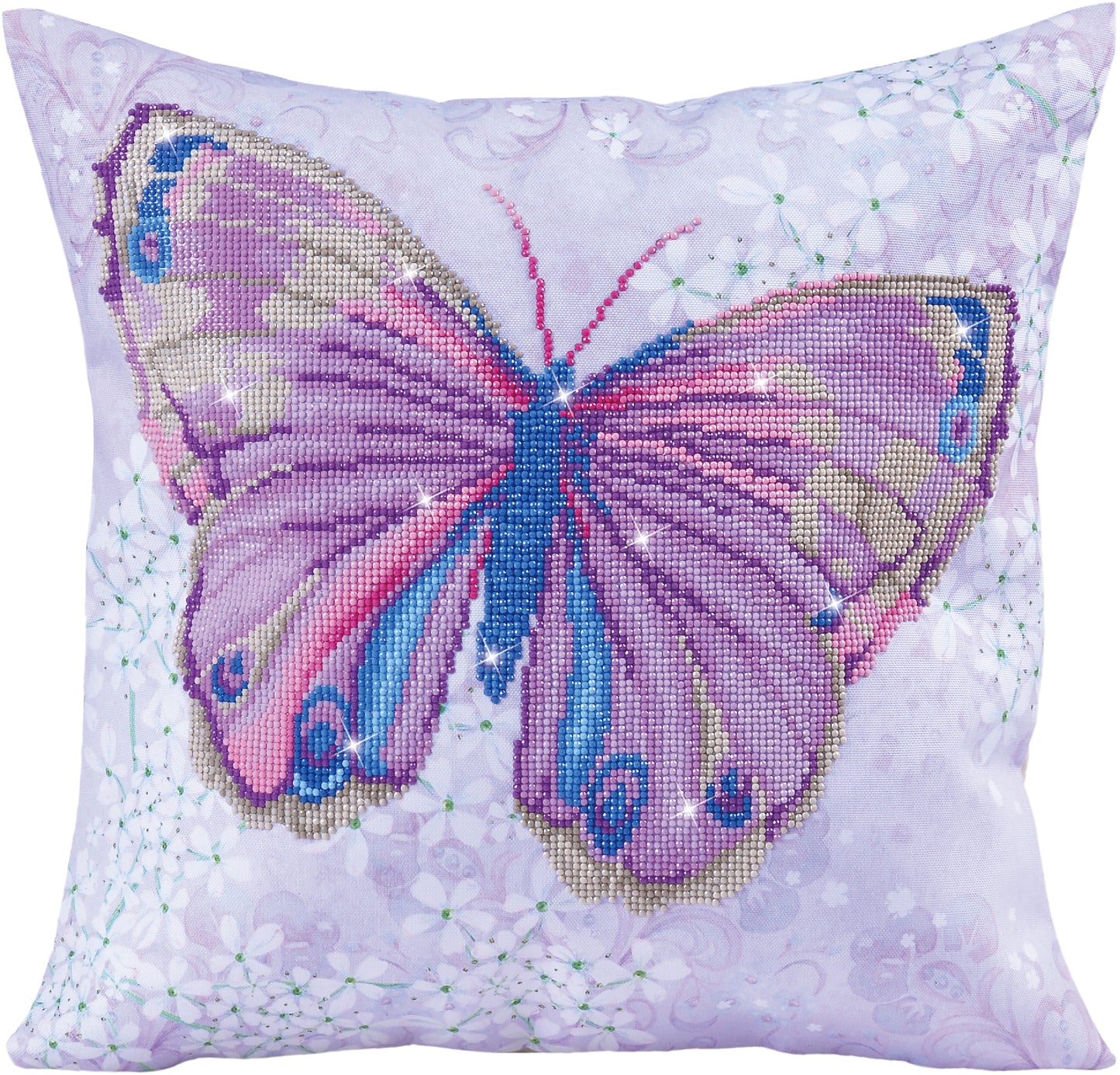 Diamond Dotz Diamond Embroidery Pillow Facet Art Kit-Mauve Flutter 17.5"X17.5"