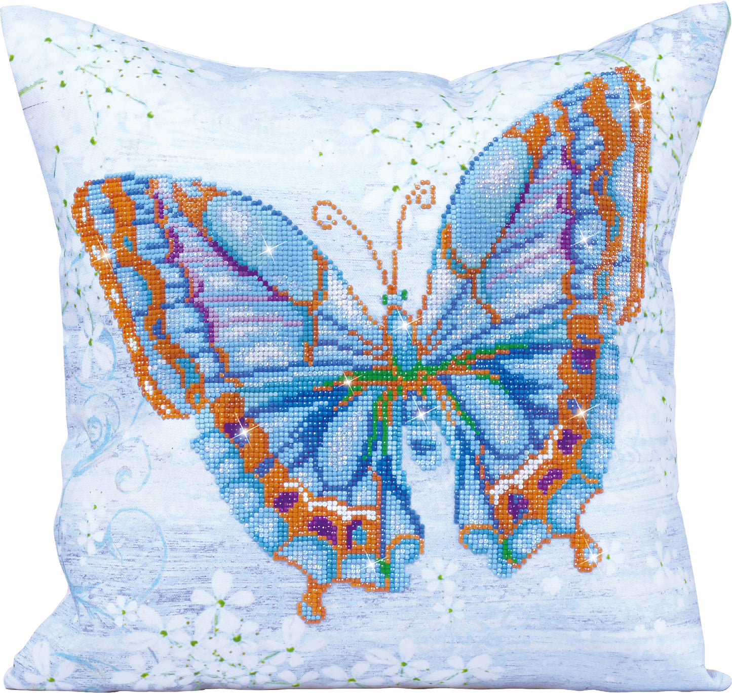 Diamond Dotz Diamond Embroidery Pillow Facet Art Kit-Blue Flutter 17.5"X17.5"