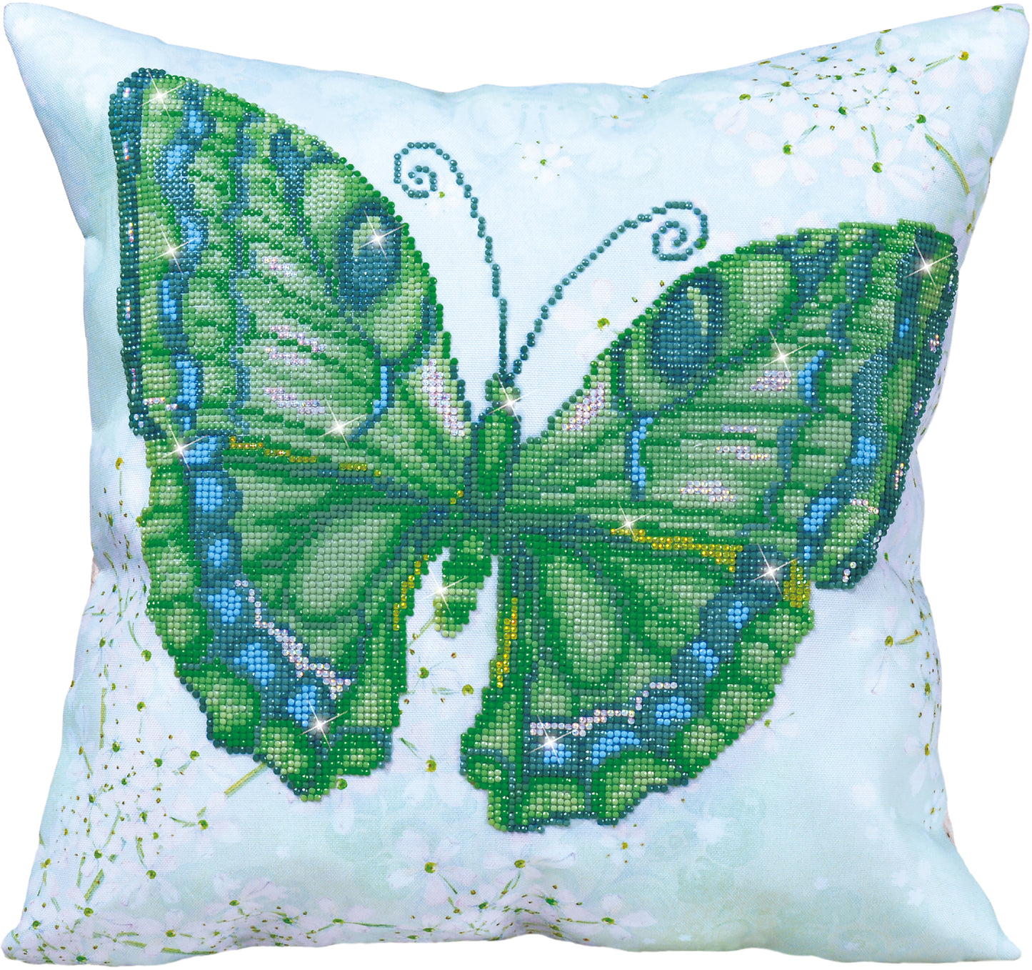 Diamond Dotz Diamond Embroidery Pillow Facet Art Kit-Green Flutter 17.5"X17.5"