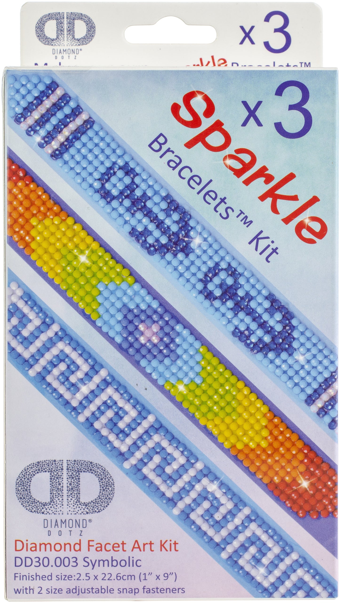 Diamond Dotz Diamond Bracelets Facet Art Kit 1"X9"-Assorted Symbolic 3/Pkg