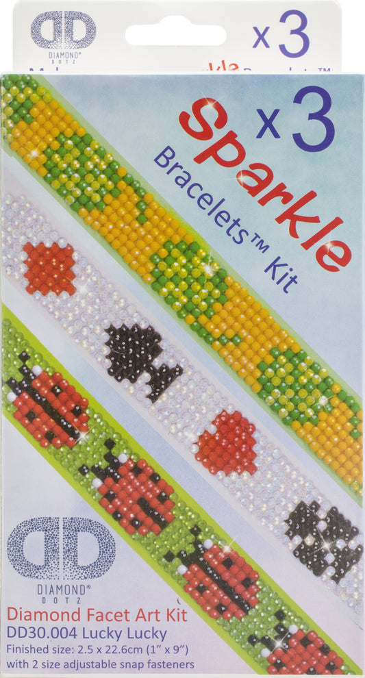 Diamond Dotz Diamond Bracelets Facet Art Kit 1"X9"-Assorted Lucky Lucky 3/Pkg