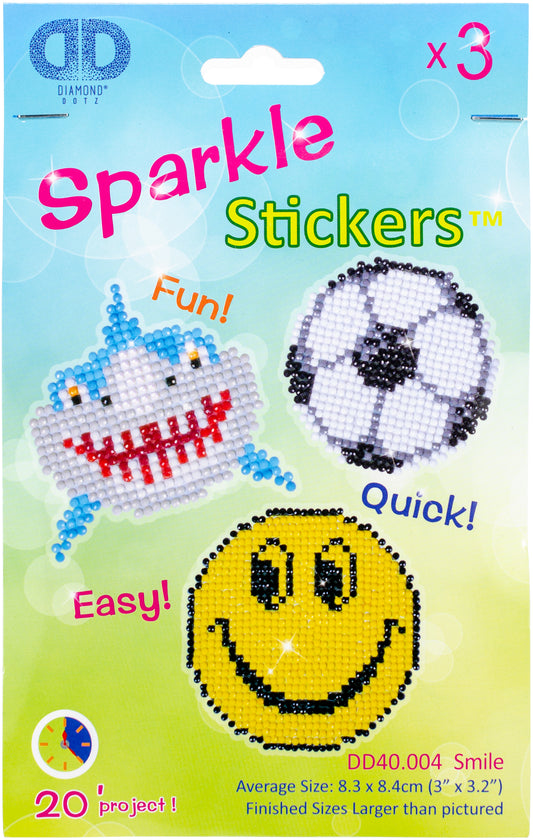 Diamond Dotz Diamond Stickers Facet Art Kit-Assorted Smile 3/Pkg