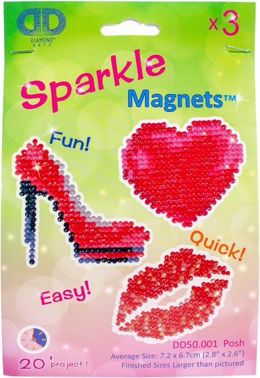 Diamond Dotz Diamond Magnets Facet Art Kit-Assorted Posh 3/Pkg