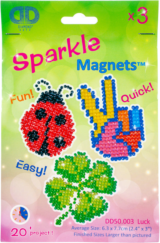 Diamond Dotz Diamond Magnets Facet Art Kit-Assorted Luck 3/Pkg