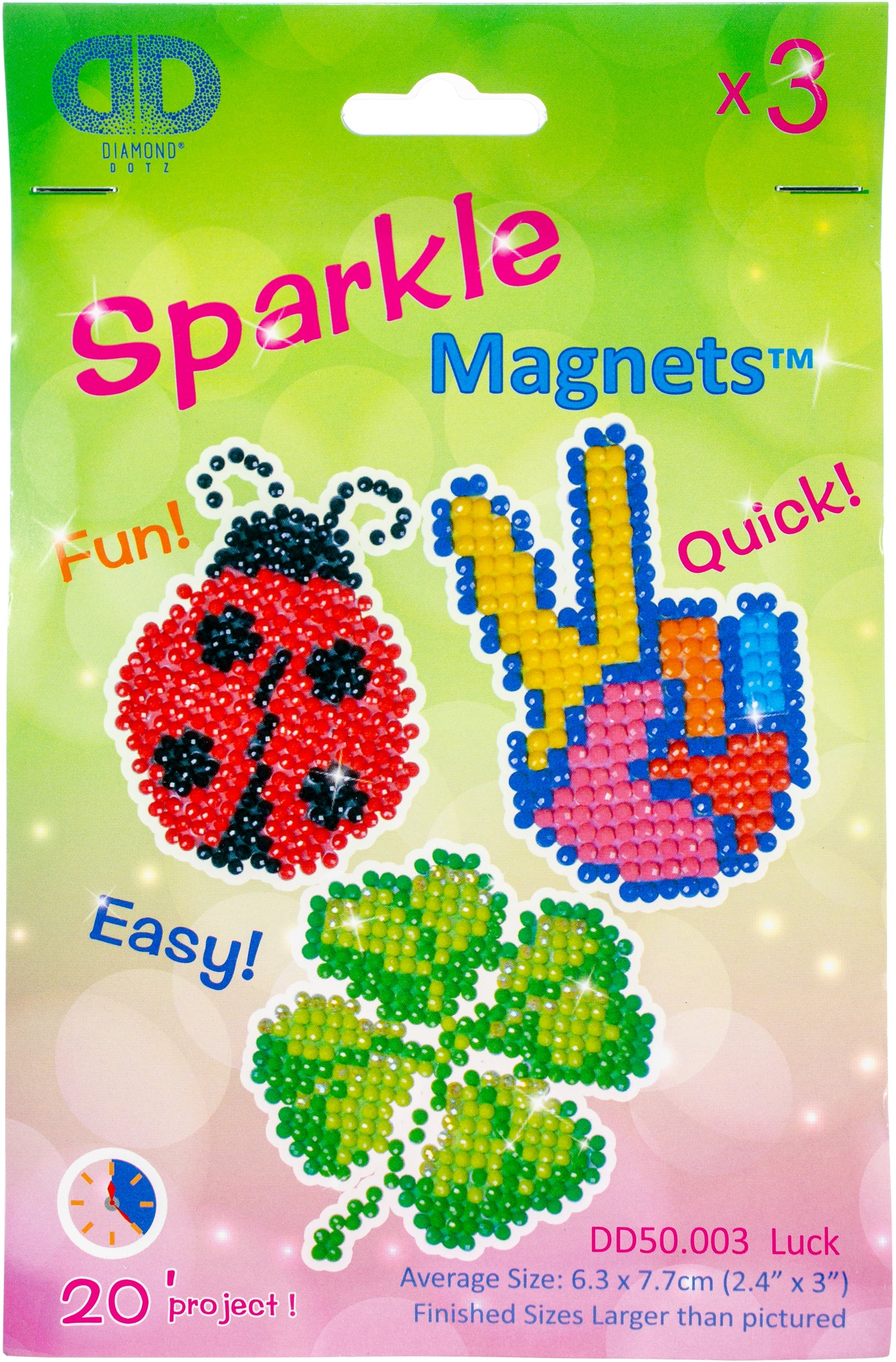 Diamond Dotz Diamond Magnets Facet Art Kit-Assorted Luck 3/Pkg