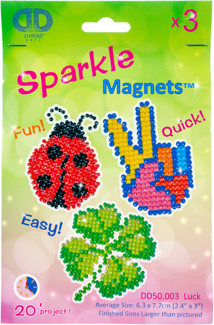 Diamond Dotz Diamond Magnets Facet Art Kit-Assorted Luck 3/Pkg