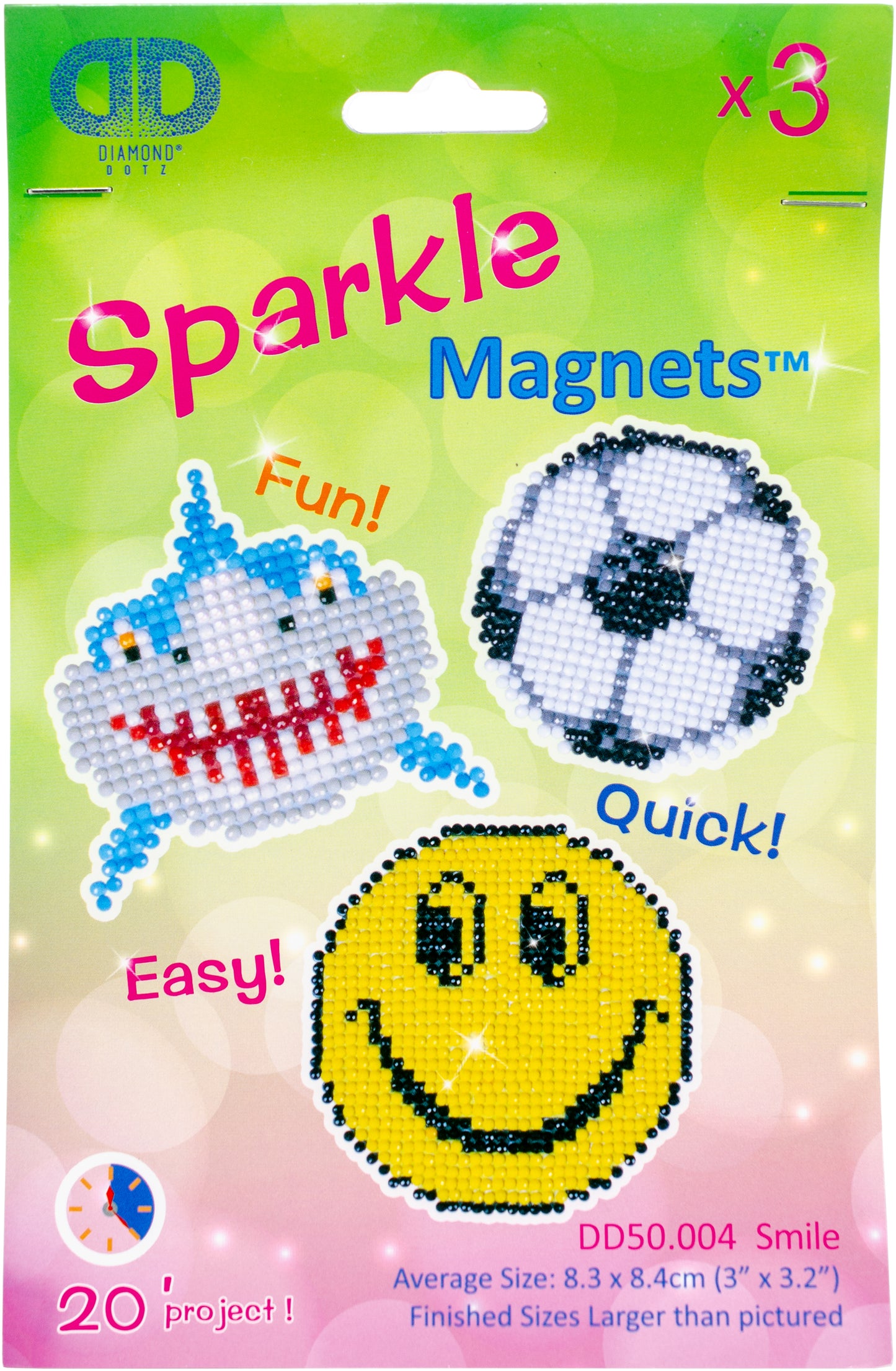 Diamond Dotz Diamond Magnets Facet Art Kit-Assorted Smile 3/Pkg