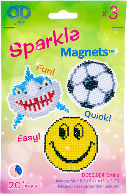 Diamond Dotz Diamond Magnets Facet Art Kit-Assorted Smile 3/Pkg