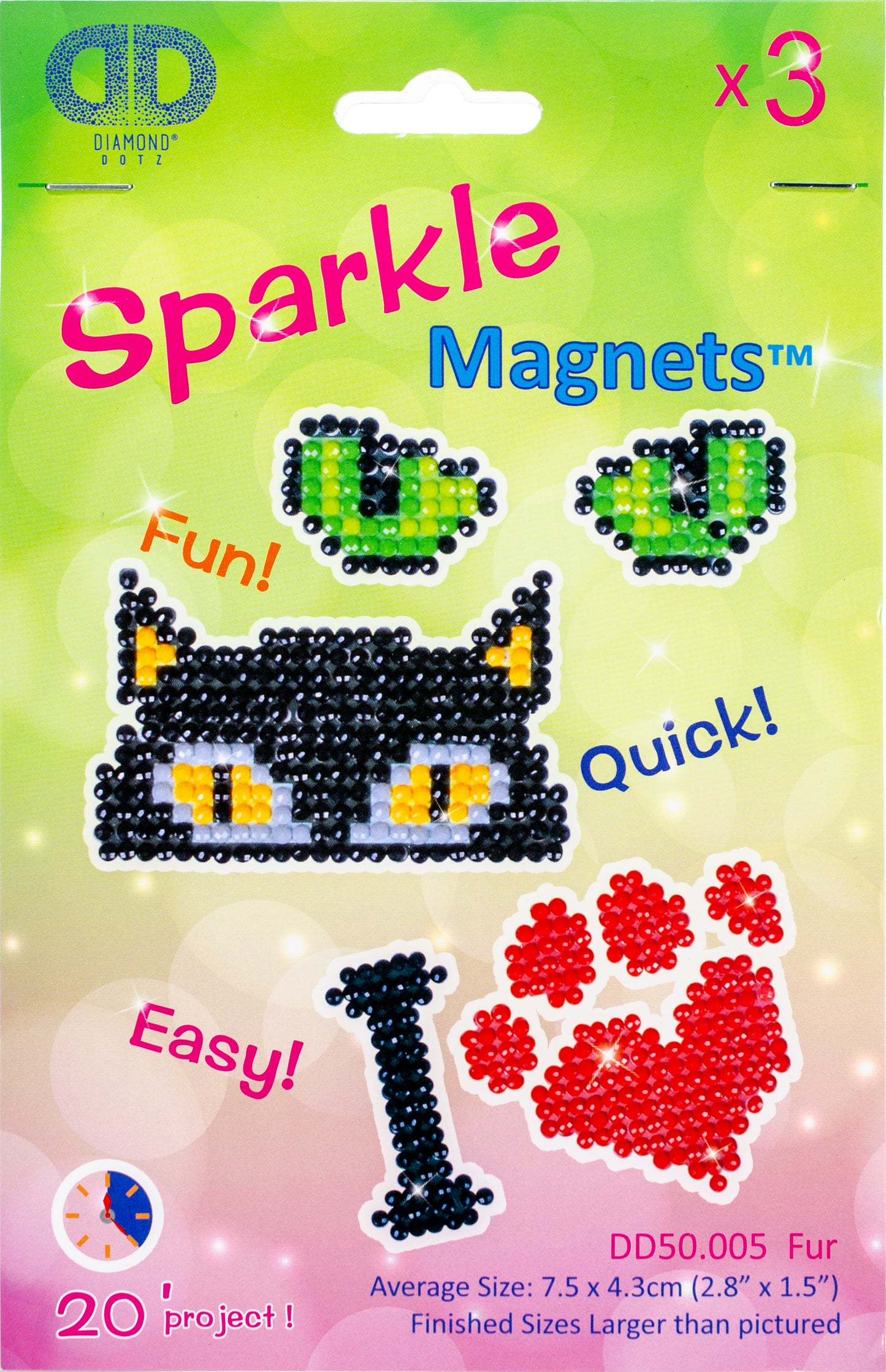 Diamond Dotz Diamond Magnets Facet Art Kit-Assorted Fur 3/Pkg