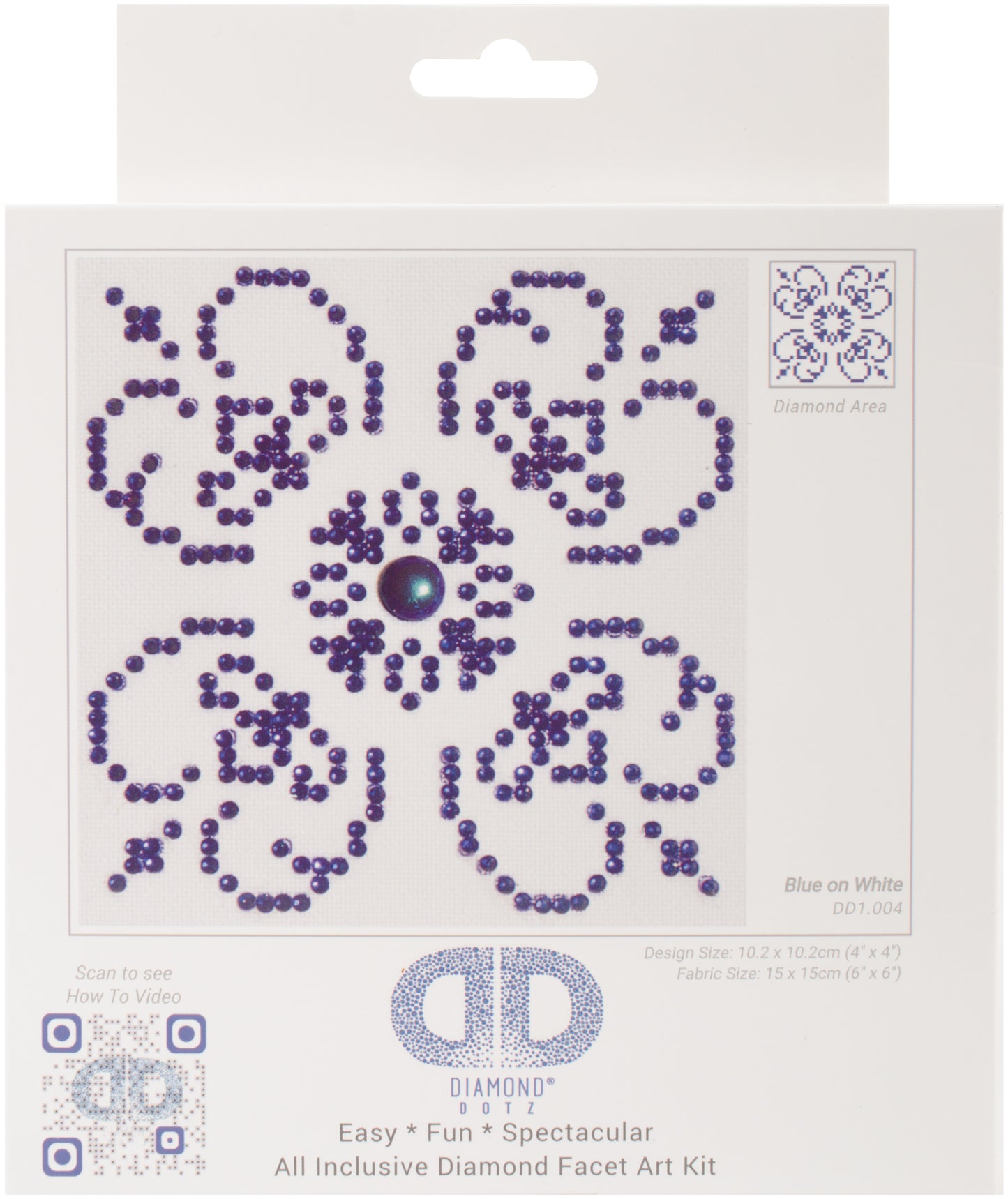 Diamond Dotz Diamond Embroidery Facet Art Kit 6"X6"-Blue On White