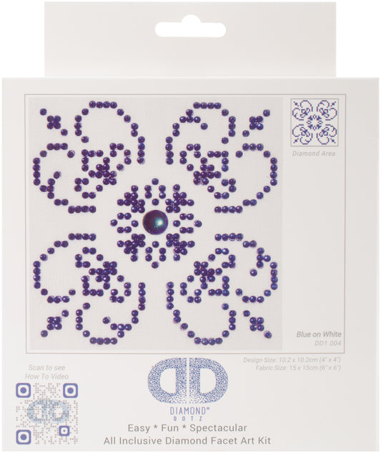 Diamond Dotz Diamond Embroidery Facet Art Kit 6"X6"-Blue On White