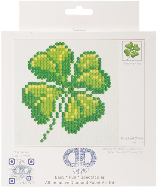 Diamond Dotz Diamond Embroidery Facet Art Kit 6"X6"-Four Leaf Clover