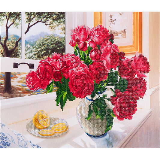 Diamond Dotz Diamond Embroidery Facet Art Kit 25.25"X31.5"-Roses By The Window