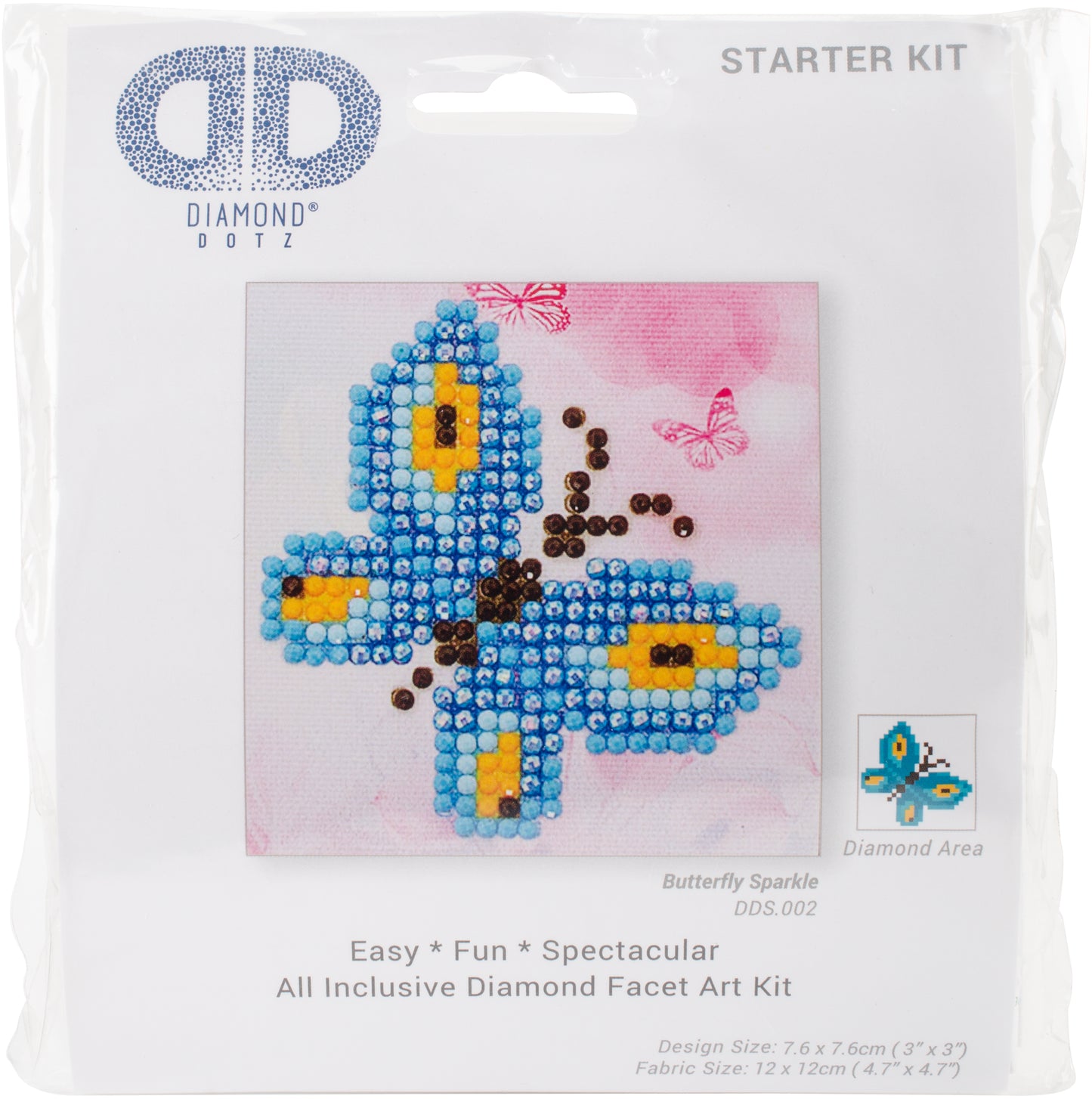 Diamond Dotz Diamond Embroidery Facet Art Kit 3"X3"-Butterfly Sparkle