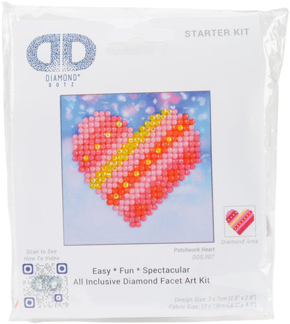 Diamond Dotz Diamond Embroidery Facet Art Kit 2.8"X2.8"-Patchwork Heart