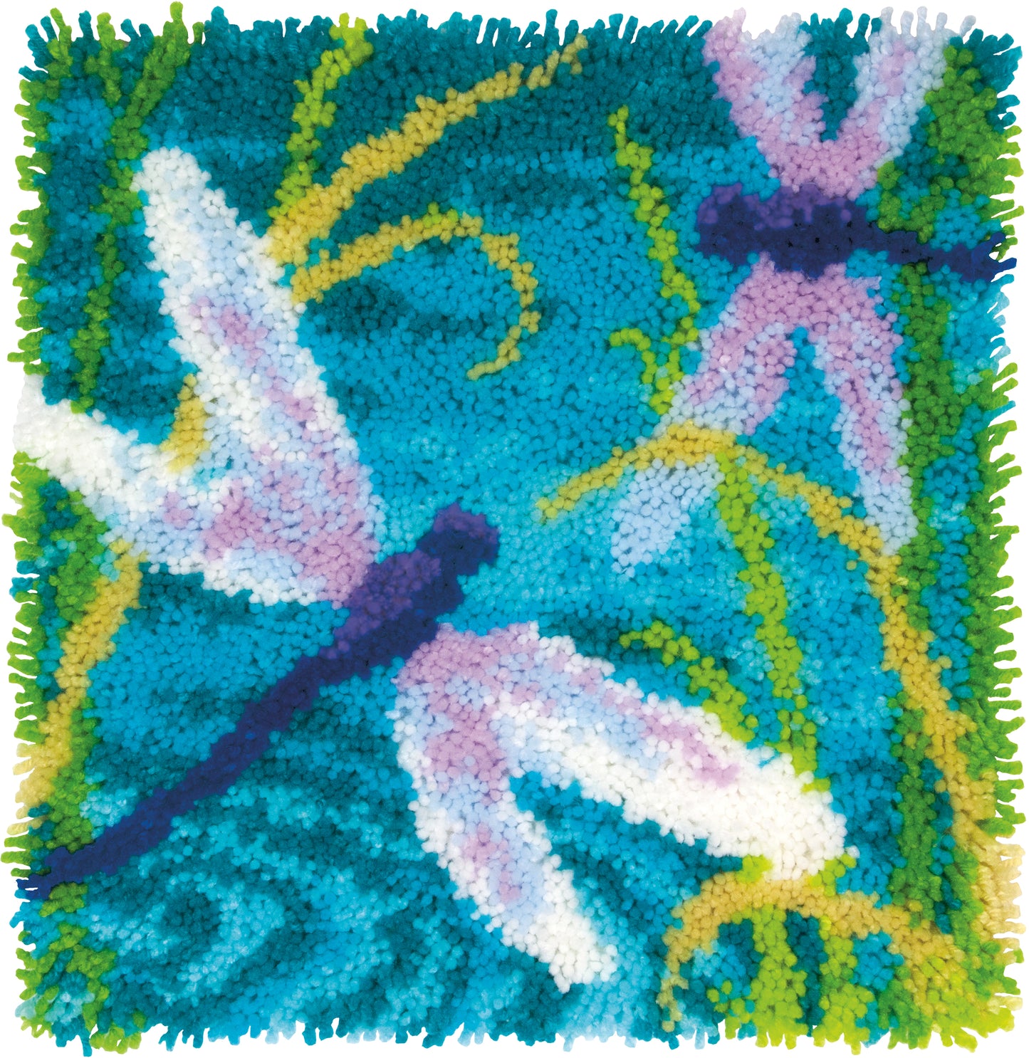 Dimensions Latch Hook Kit 16"X16"-Dragonflies