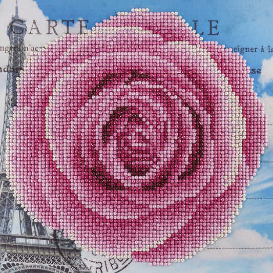 Leisure Arts Diamond Art Beginner Kit 8"X8"-Rose