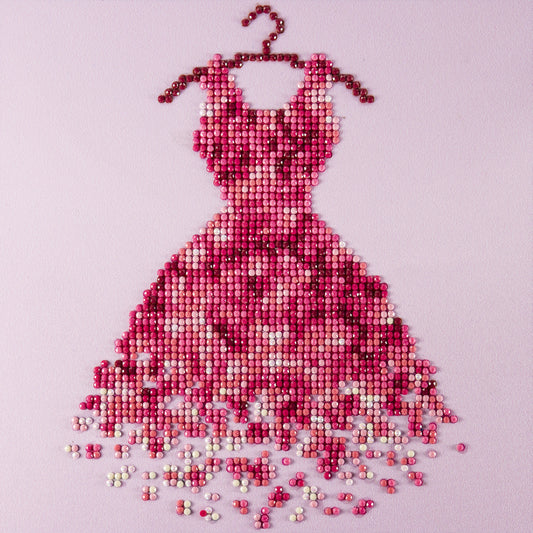 Leisure Arts Diamond Art Beginner Kit 8"X8"-Red Dress