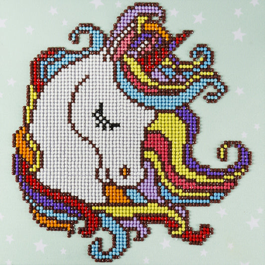 Leisure Arts Diamond Art Beginner Kit 8"X8"-Fun Unicorn