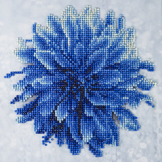 Leisure Arts Diamond Art Beginner Kit 8"X8"-Blue Dahlia