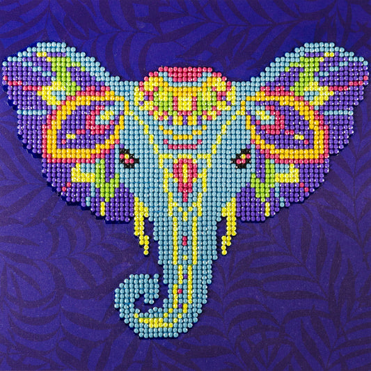 Leisure Arts Diamond Art Beginner Kit 8"X8"-Elephant