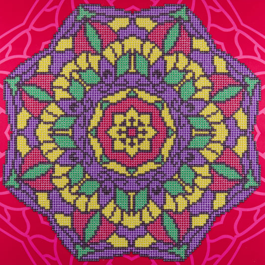 Leisure Arts Diamond Art Intermediate Kit 12"X12"-Mandala