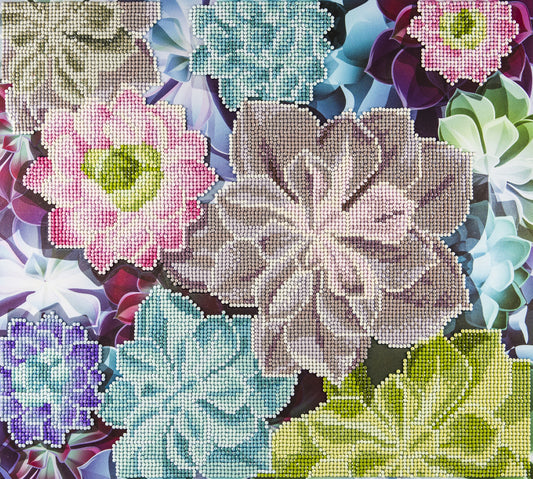 Leisure Arts Diamond Art Advanced Kit 14"X16"-Succulents
