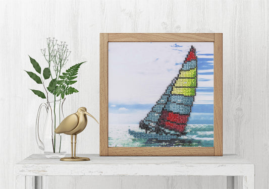 Leisure Arts Diamond Art Beginner Kit 8"X8"-Sailboat