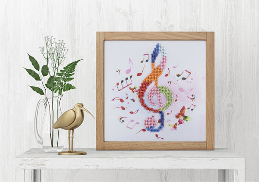 Leisure Arts Diamond Art Beginner Kit 8"X8"-Treble Clef