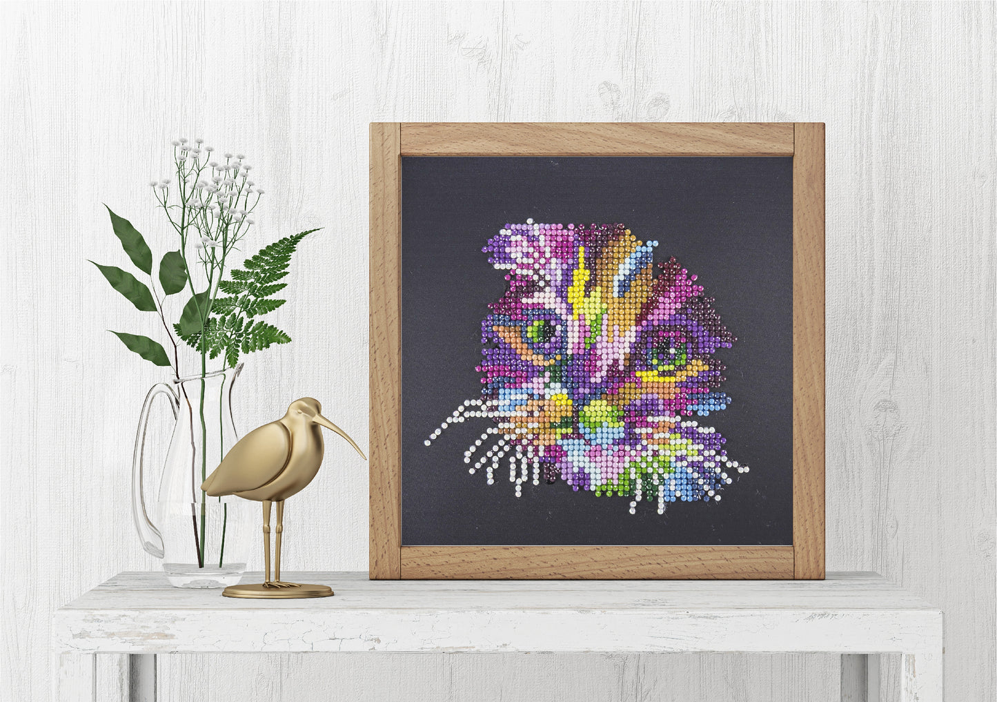 Leisure Arts Diamond Art Beginner Kit 8"X8"-Colorful Cat