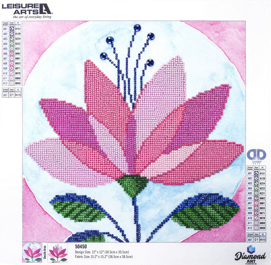Leisure Arts Diamond Art Intermediate Kit 12"X12"-Modern Flower