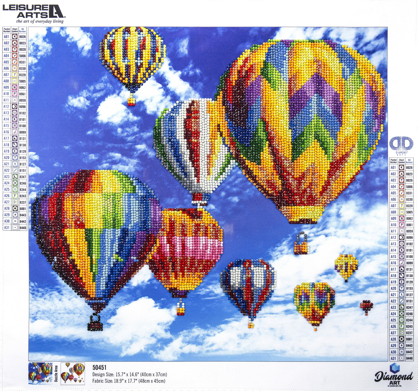 Leisure Arts Diamond Art Advanced Kit 15.75"X14.57"-Balloons