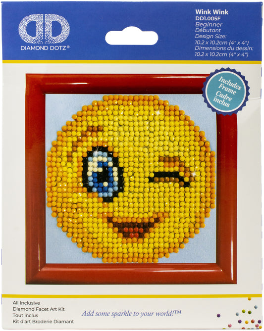 Diamond Dotz Diamond Embroidery Facet Art Kit W/ Frame-Wink Wink W/ Red Frame