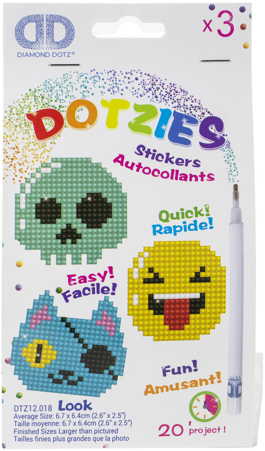 Diamond Dotz DOTZIES Stickers Facet Art Kit-Multi Pack Look 3/Pkg