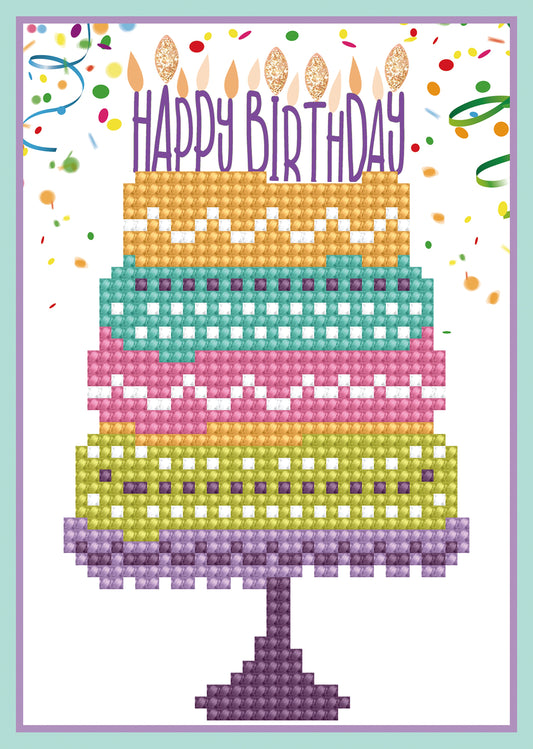 Diamond Dotz Diamond Embroidery Facet Art Greeting Card Kit-Happy Birthday Cake