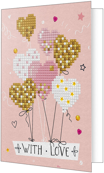 Diamond Dotz Diamond Embroidery Facet Art Greeting Card Kit-Love Balloons