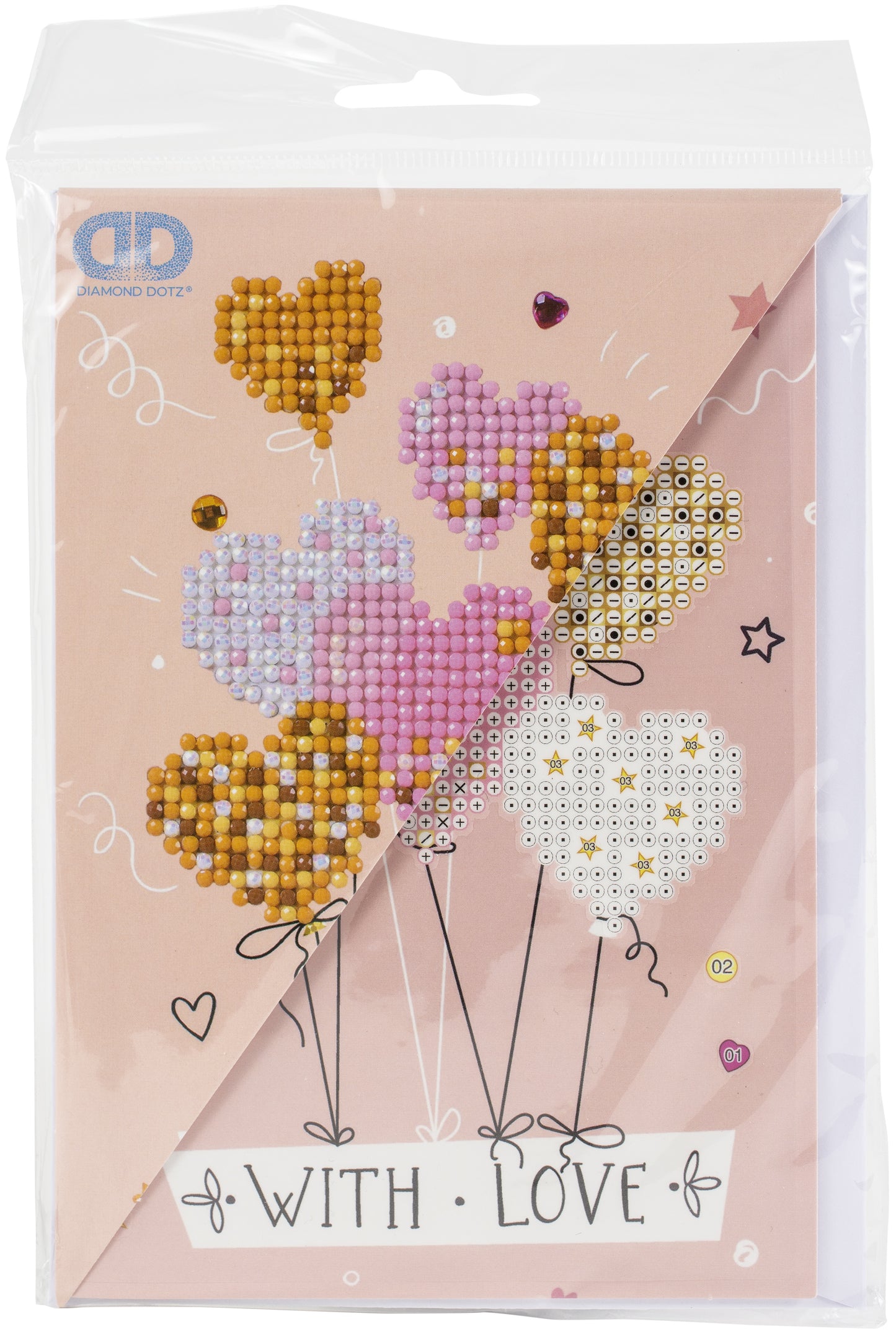 Diamond Dotz Diamond Embroidery Facet Art Greeting Card Kit-Love Balloons