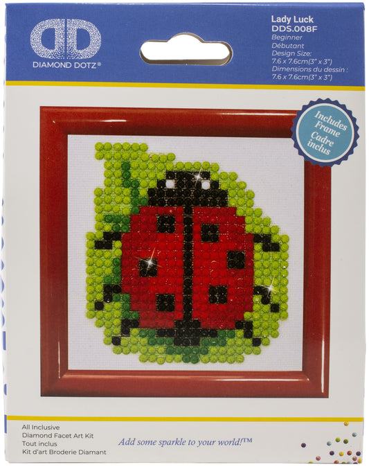 Diamond Dotz Diamond Embroidery Facet Art Kit W/ Frame-Lady Luck W/ Red Frame