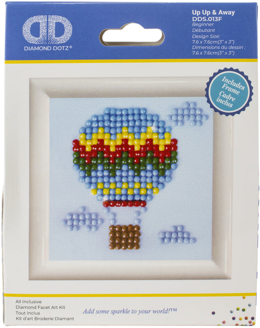 Diamond Dotz Diamond Embroidery Facet Art Kit W/ Frame-Up Up & Away W/ White Frame