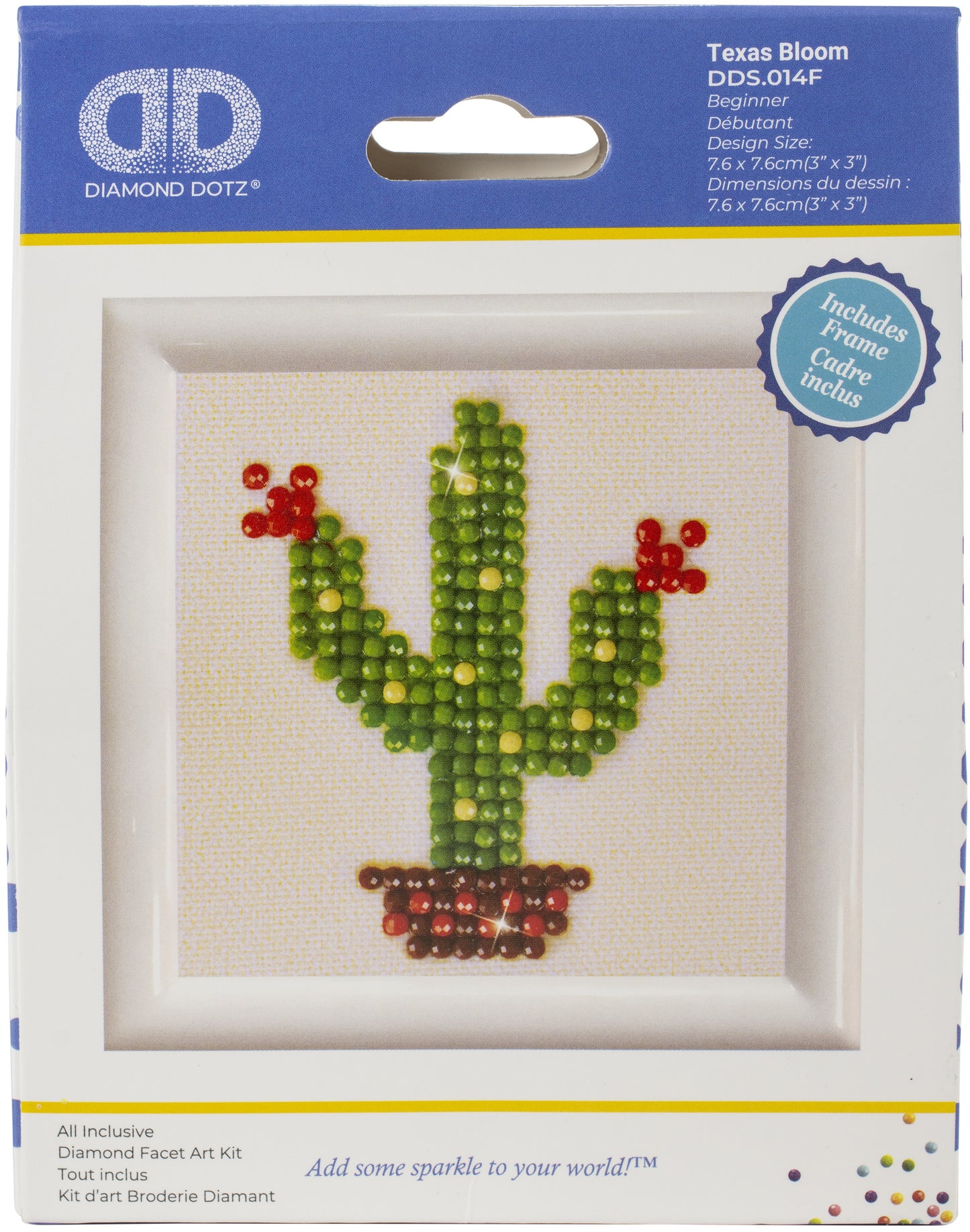 Diamond Dotz Diamond Embroidery Facet Art Kit W/ Frame-Texas Bloom W/ White Frame