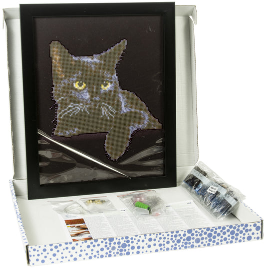 Diamond Dotz Diamond Embroidery Facet Art Kit W/ Frame-Midnight Cat