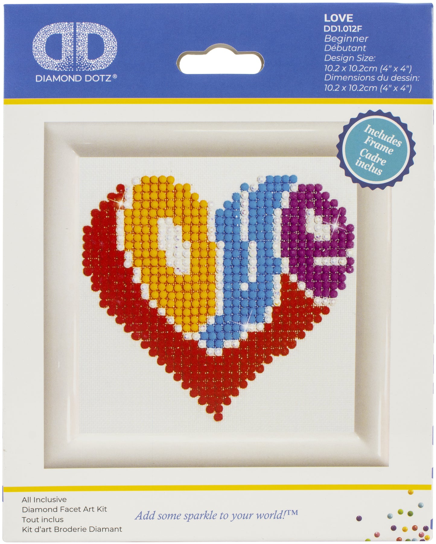 Diamond Dotz Diamond Embroidery Facet Art Kit W/ Frame-Love W/ White Frame