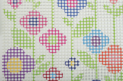 Fabric Editions Needle Creations Latch Hook Wall Hanging Kit-Flowers