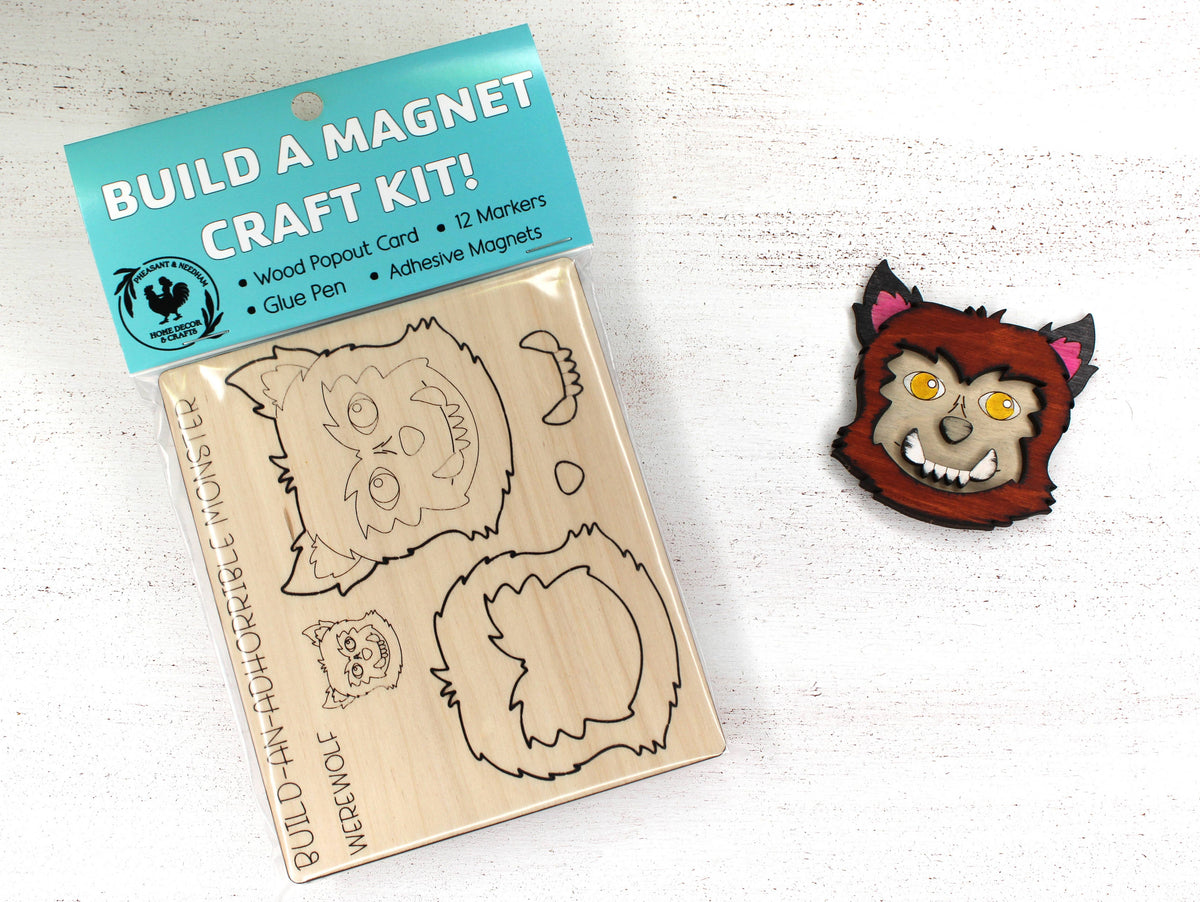 Pheasant & Needham Home Decor & Crafts - DIY Werewolf Magnet Kit HALLOWEEN CRAFT KIT