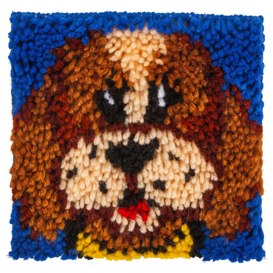 Caron Wonderart Latch Hook Kit 8"X8"-Puppy