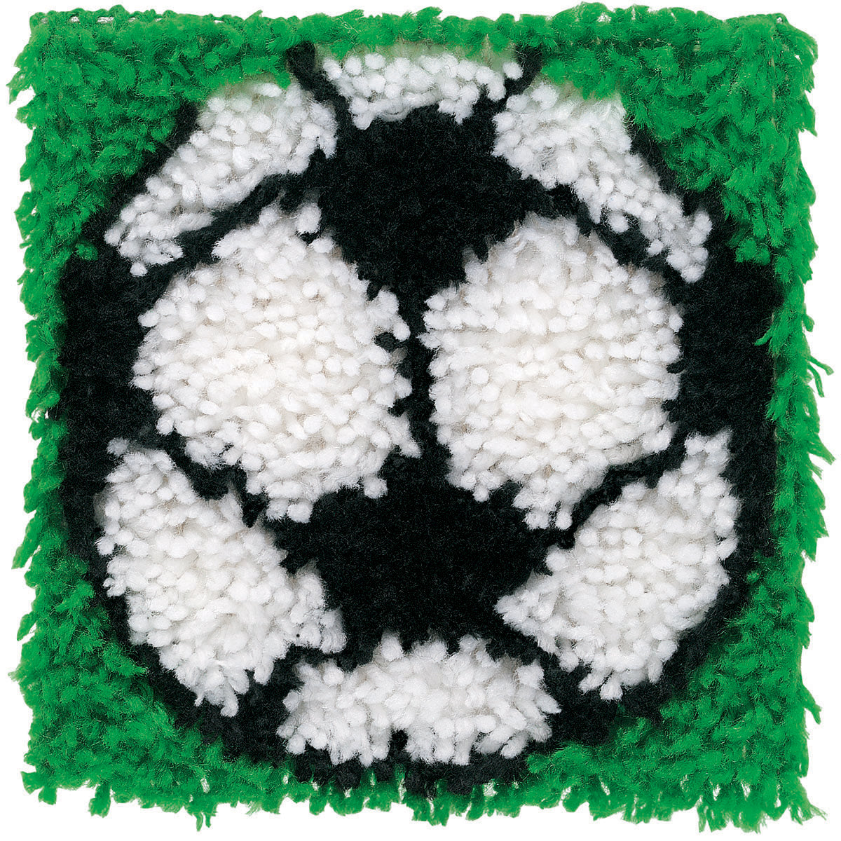 Caron Wonderart Latch Hook Kit 8"X8"-Soccer
